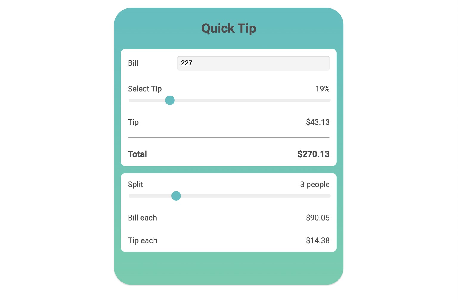 Tip Calculator - image 1 - student project