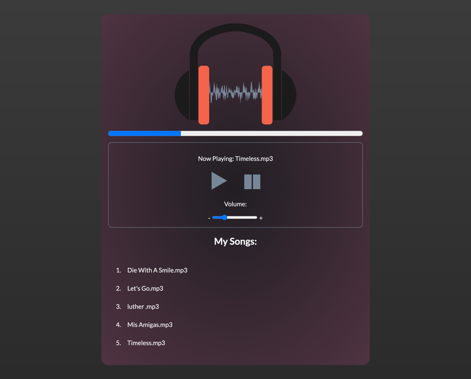 Music Player - image 1 - student project