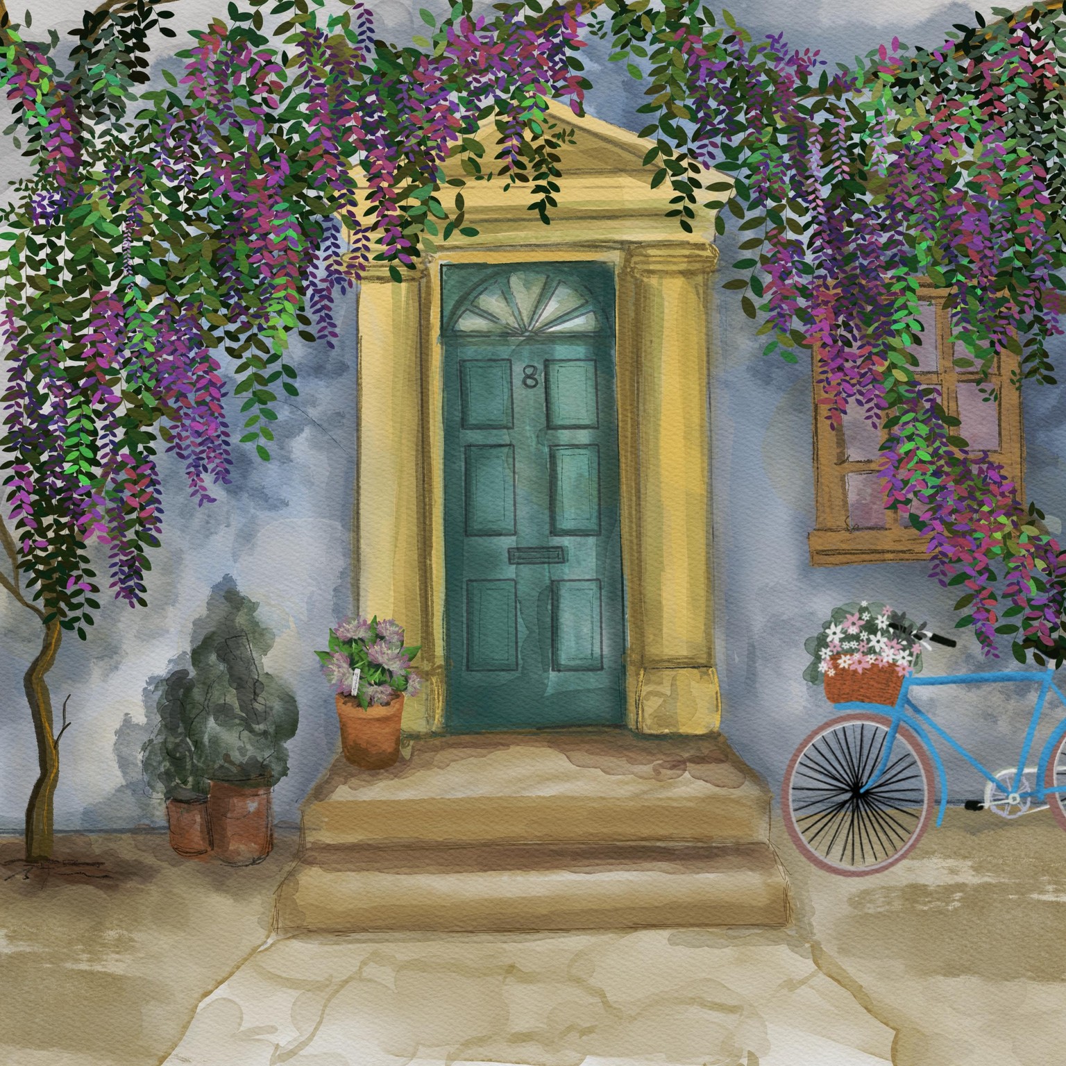 Wisteria brush in procreate - image 1 - student project