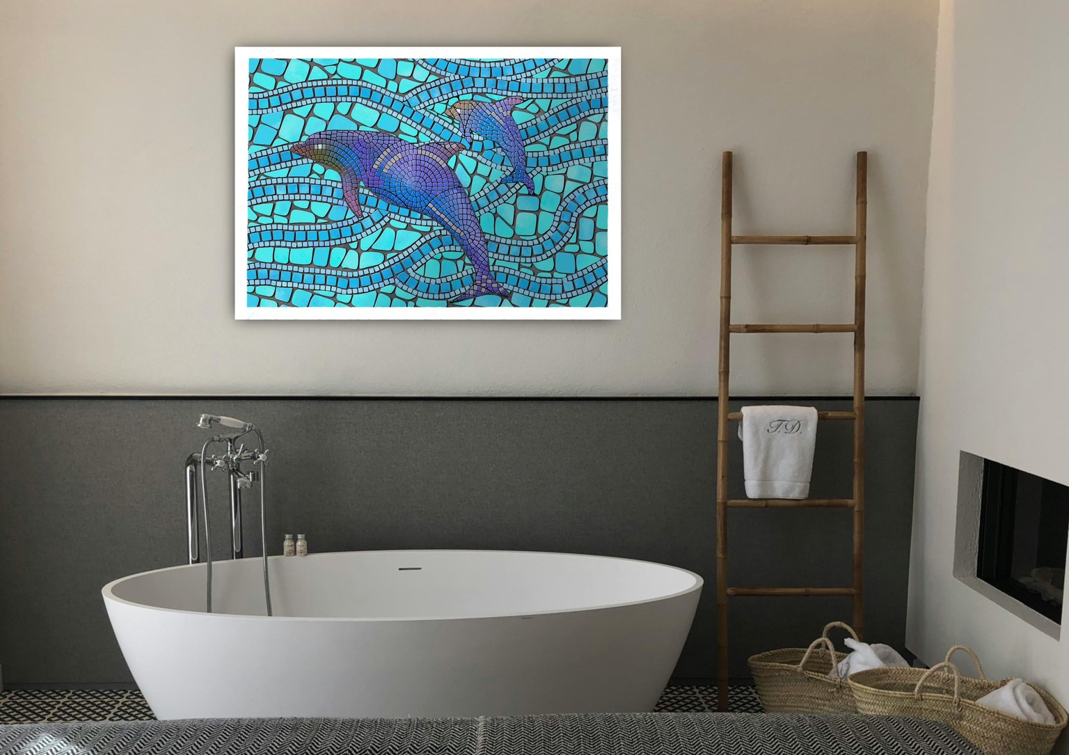 Mosaic tile illustration in Procreate - image 2 - student project