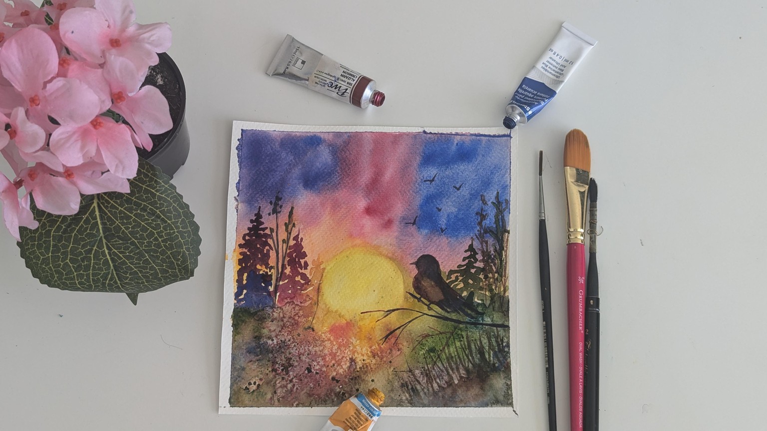 Simple Watercolor Painting with 3 Primary Colors - image 2 - student project
