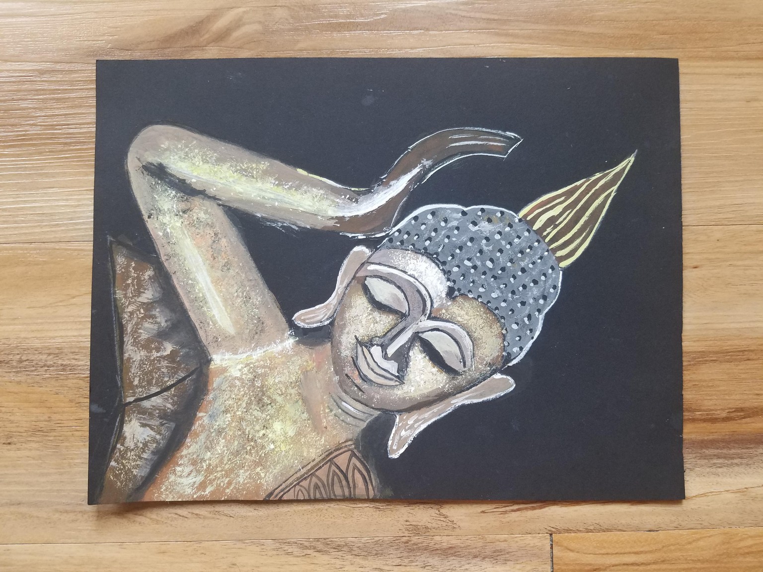 Learn How To Paint Buddha Portrait In Acrylics - image 1 - student project