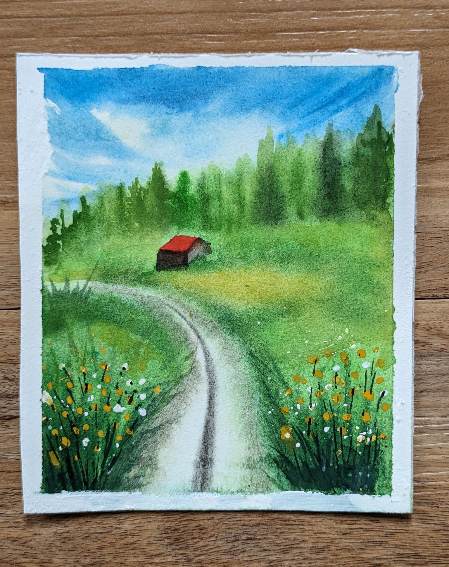 Paint a Spring Landscape with me - Using Watercolors - image 2 - student project