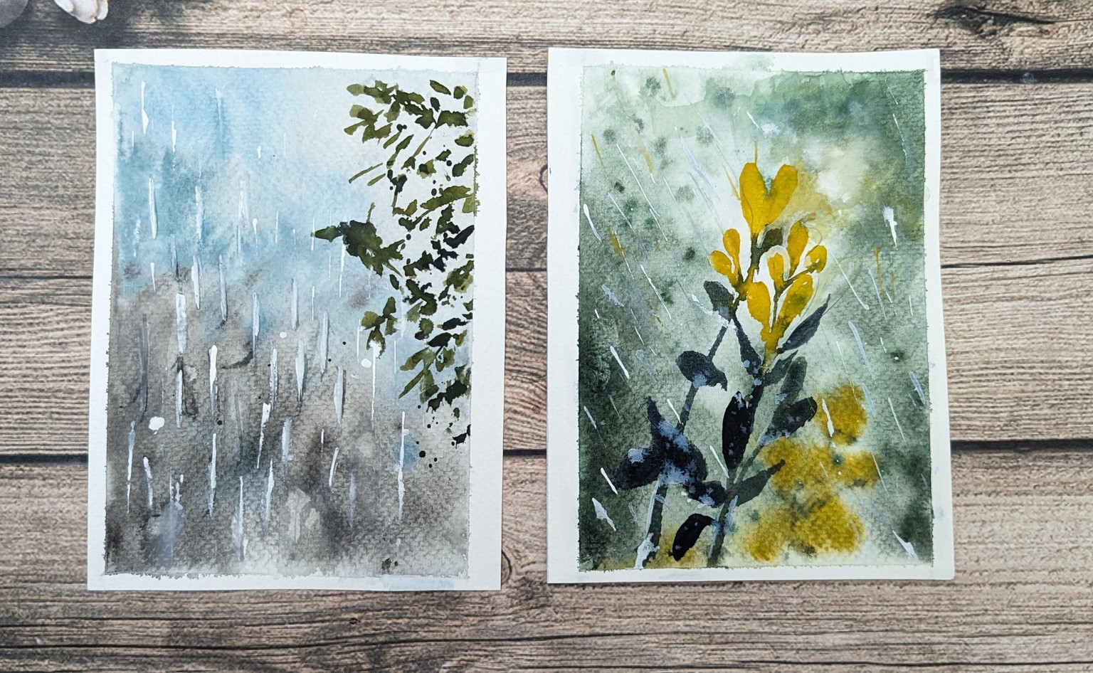 Watercolor Rainfall - Easy ways to paint a rainfall - image 1 - student project
