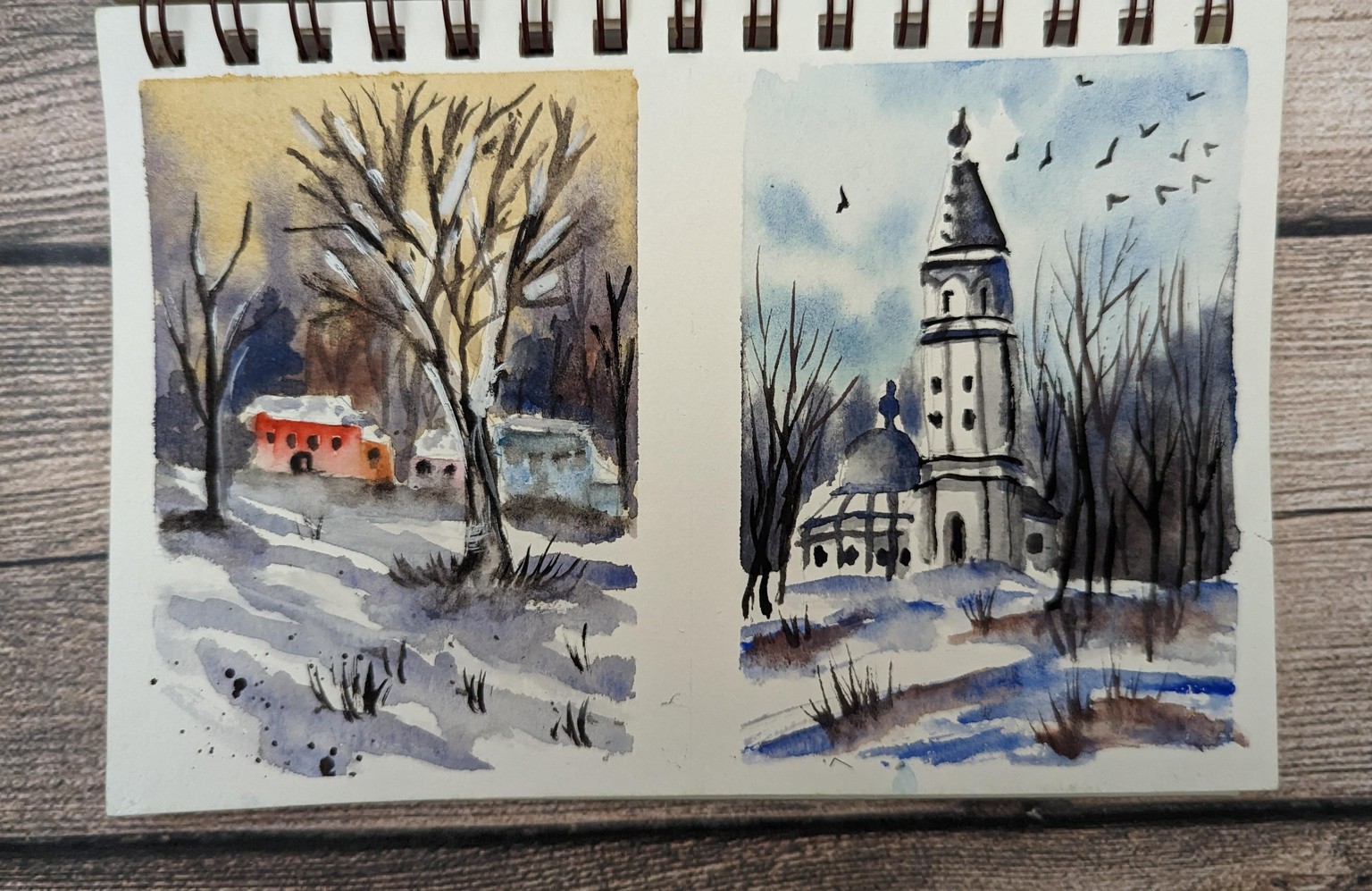 Expressive Winter Landscapes - Watercolor Paintings - image 3 - student project