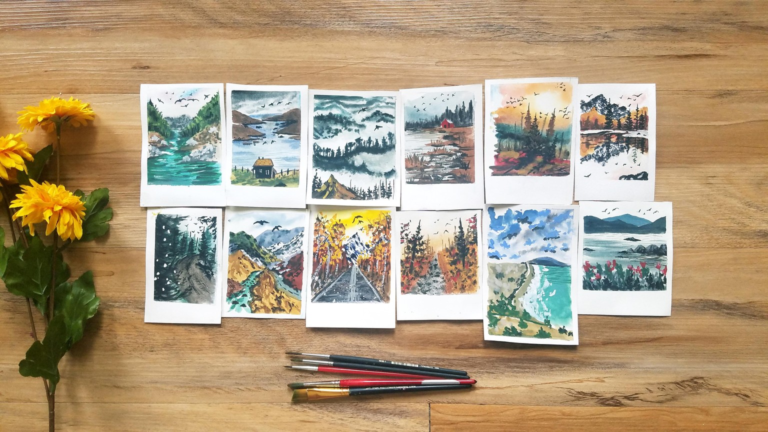 Gouache Landscapes: A 12-Days Painting Challenge | Beginner friendly class - image 1 - student project