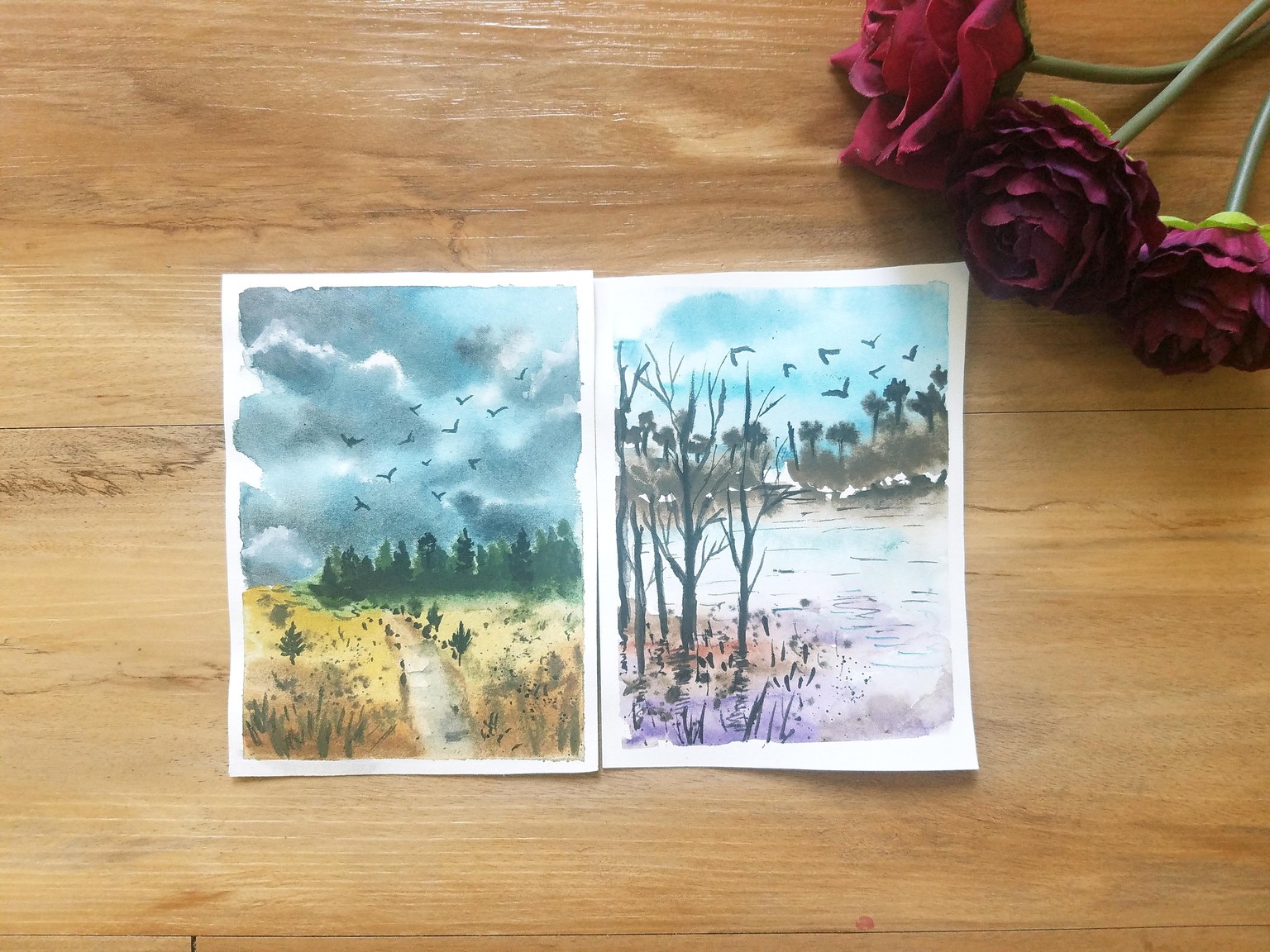 Unwind with Loose Watercolor Landscape - image 1 - student project