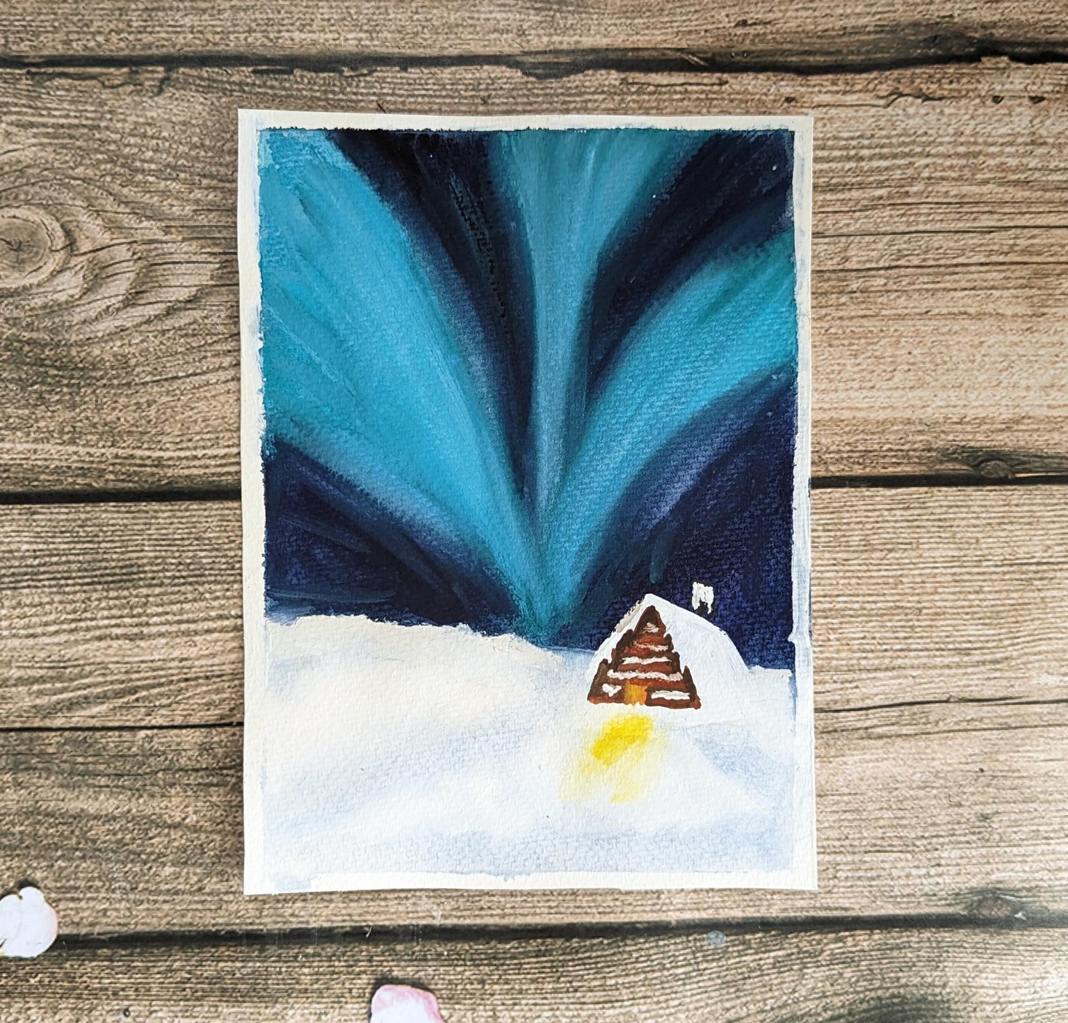 Winter Northern Lights - Using Watercolors - image 1 - student project