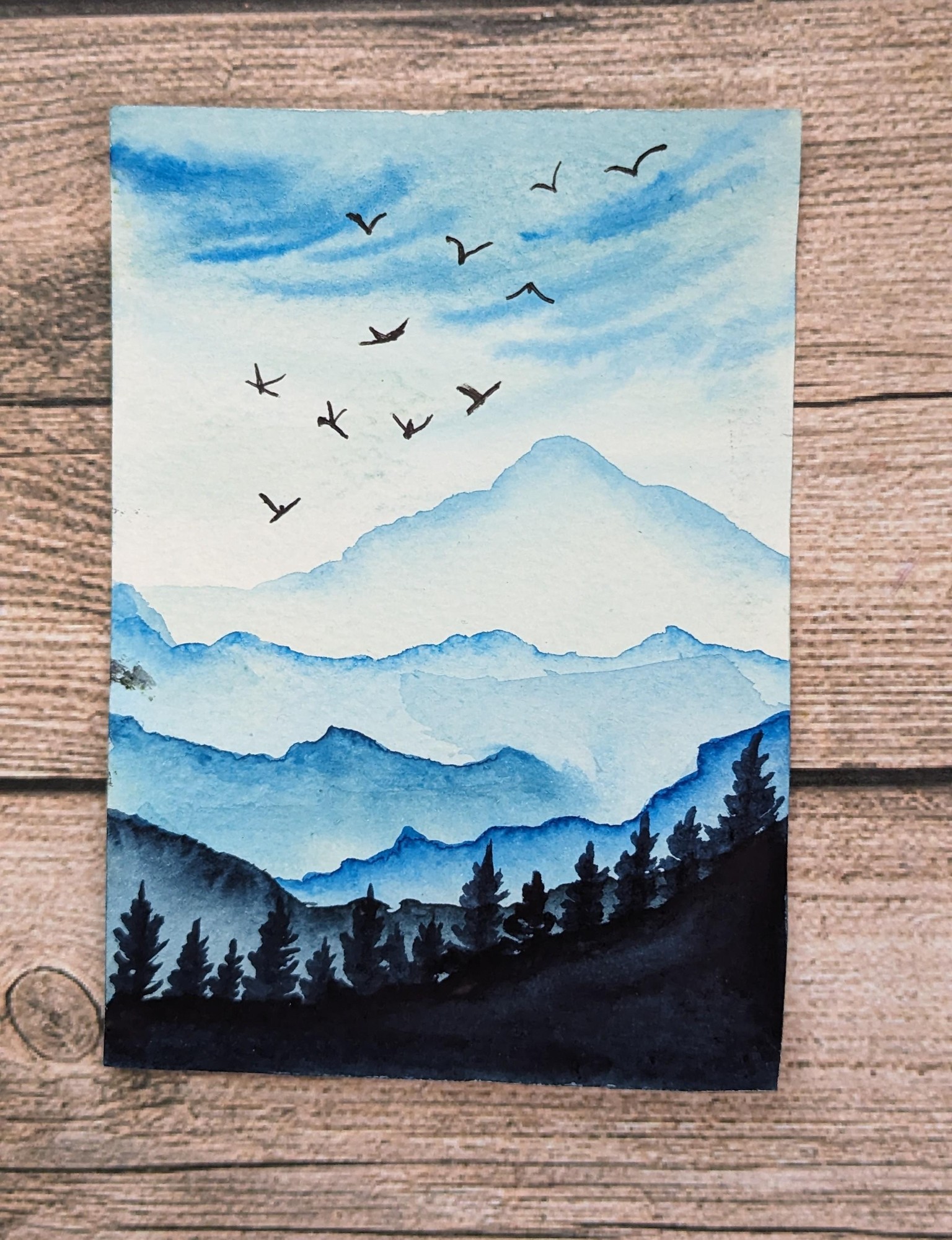 Learn to Paint Tranquil Blue Skies with Watercolor - A 21 Day Challenge - image 7 - student project