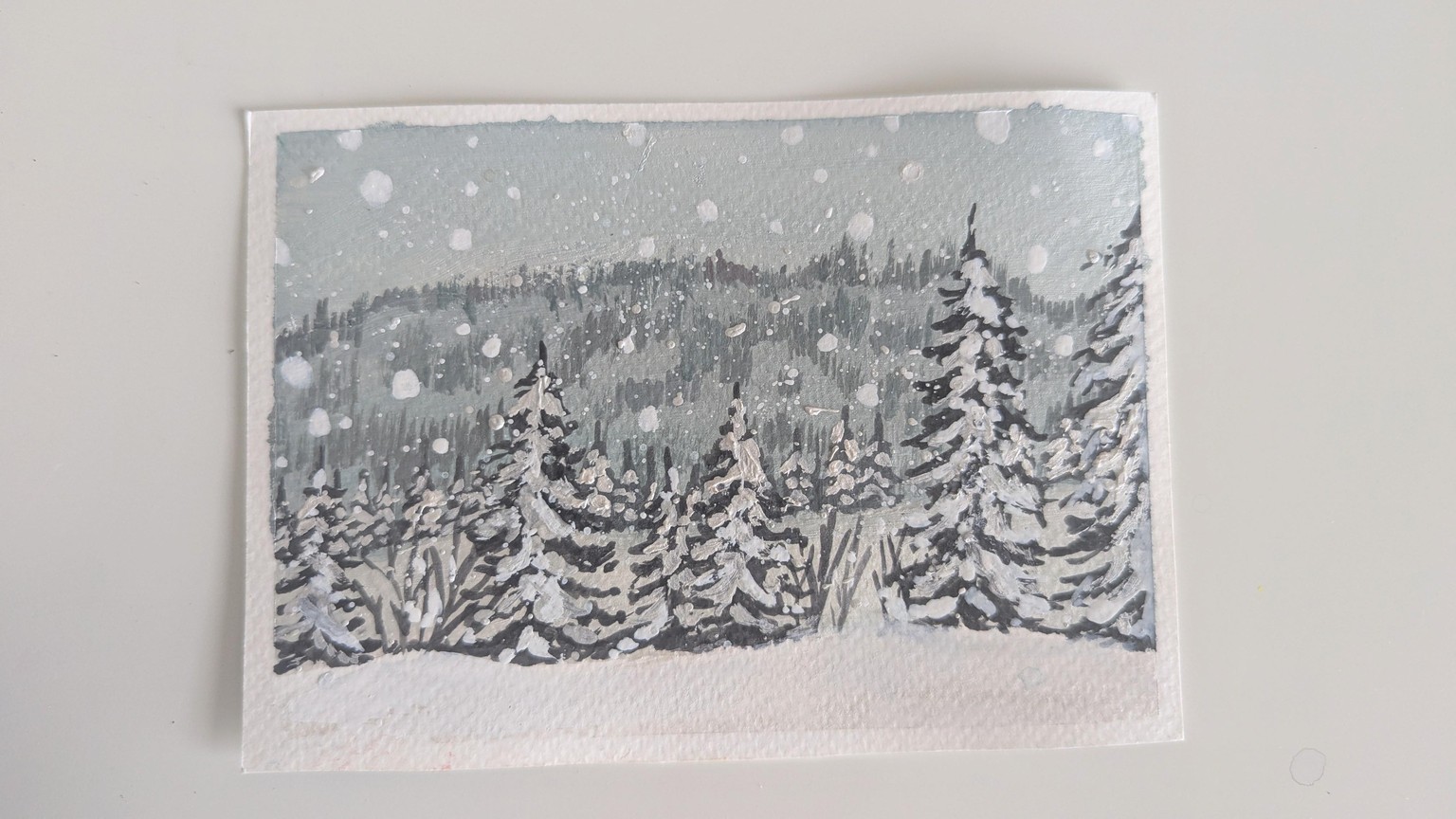 The Art of Winter: Paint 7 Stunning Landscape Postcards in Gouache - image 1 - student project