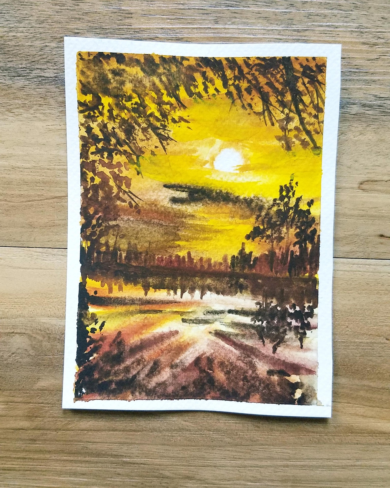 Evocative Golden Hour Landscape: Watercolor Basics on Color Theory & Mixing Eart - image 2 - student project