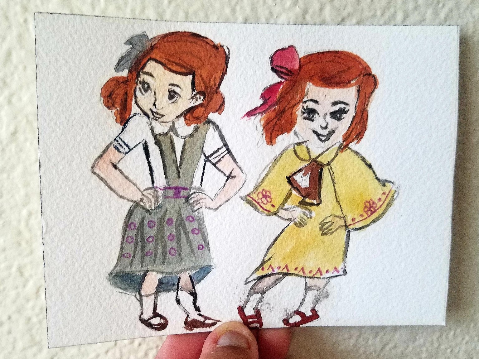 Character illustrations using Gouache and Colored Pencils - image 1 - student project
