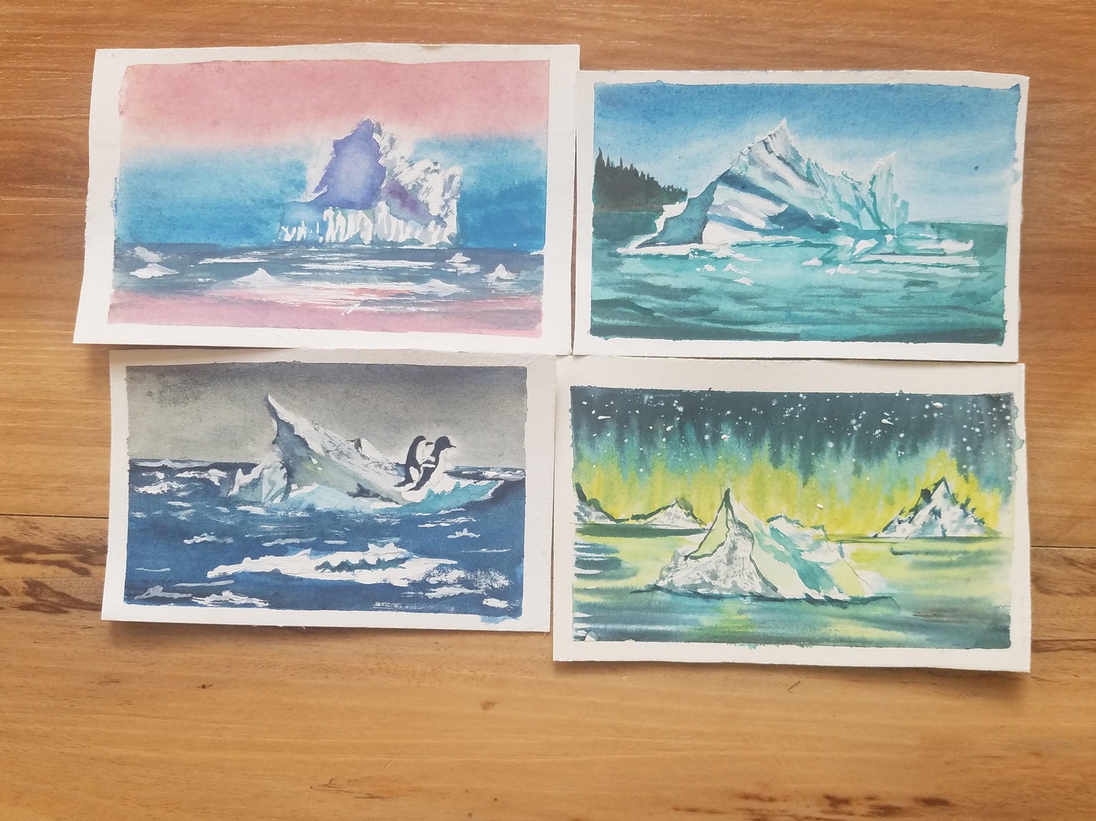 Learn to Paint 4 Iceberg Landscapes Using Watercolors - image 1 - student project