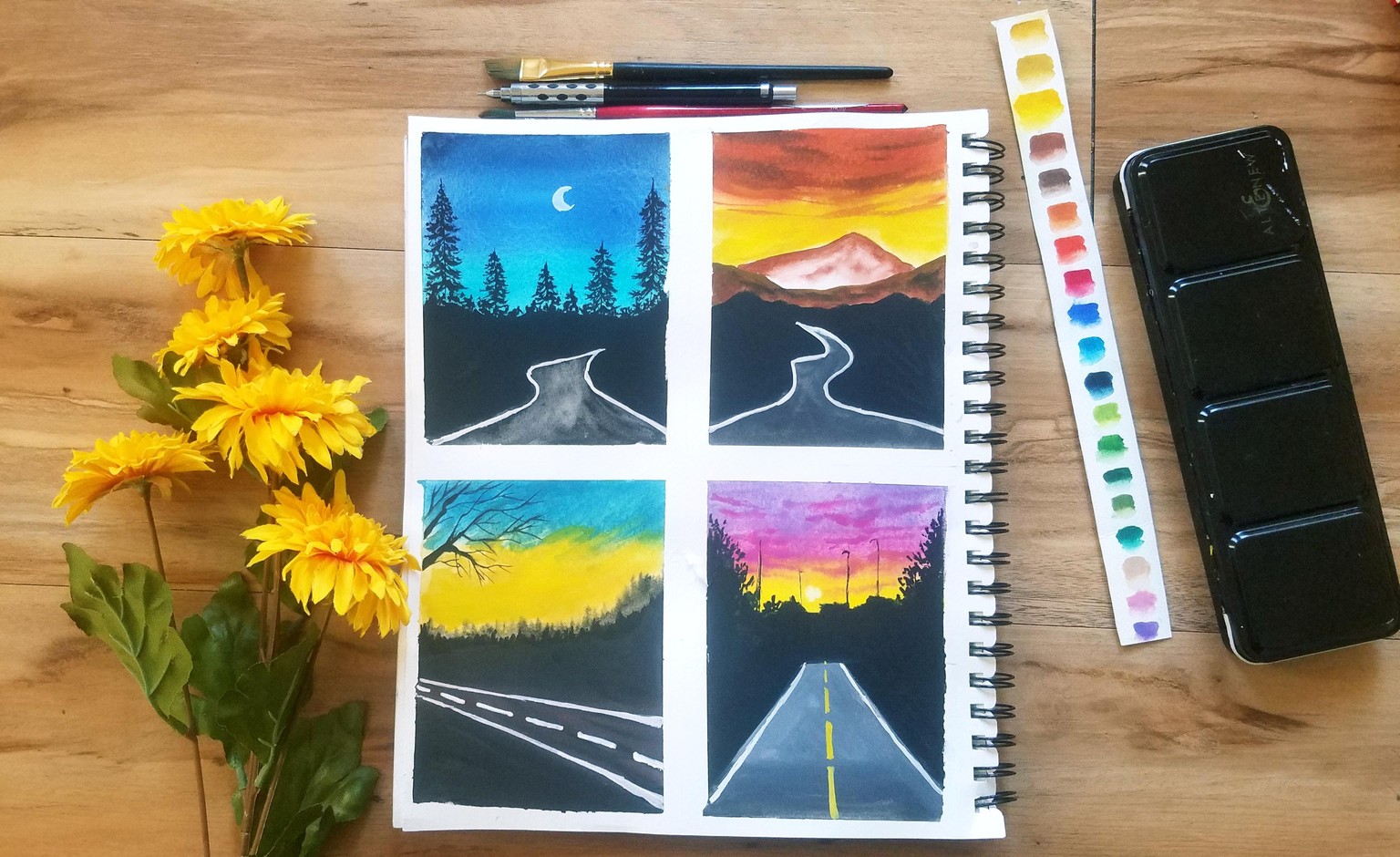 Paint Scenic Roadscapes Using Watercolours - image 2 - student project