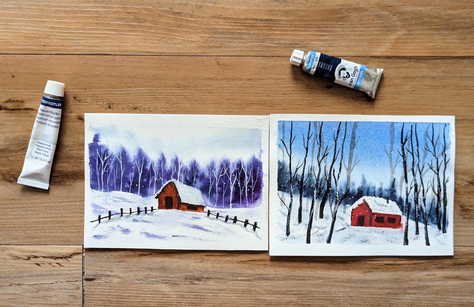 Paint Winter Landscapes Using Watercolours - image 3 - student project