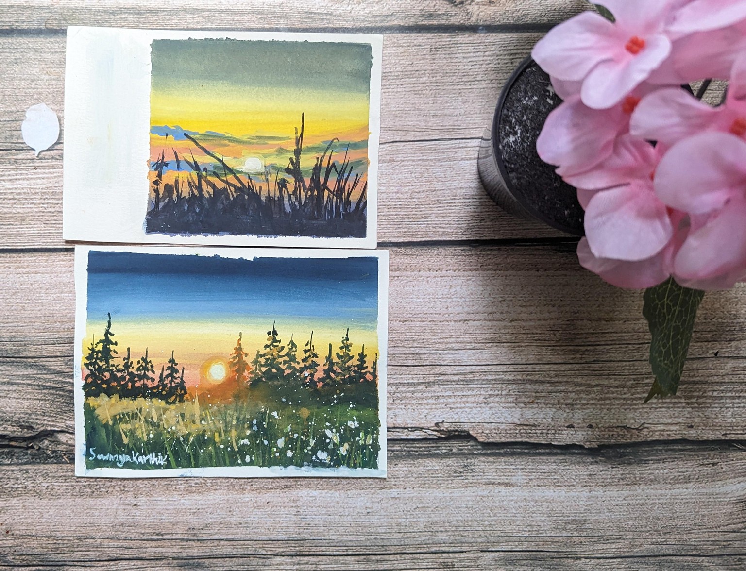 Sunset Landscape with Gouache: Master Layering & Blending Techniques - image 1 - student project