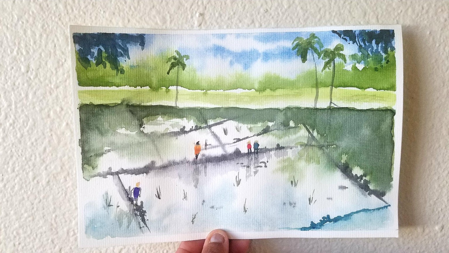 Watercolor Landscapes | learn to paint paddy fields in watercolor - image 1 - student project
