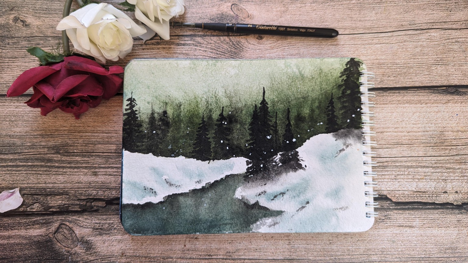 Winter Wonderland Watercolor Class: Chill & Thrill Self-Care Art Therapy - image 1 - student project
