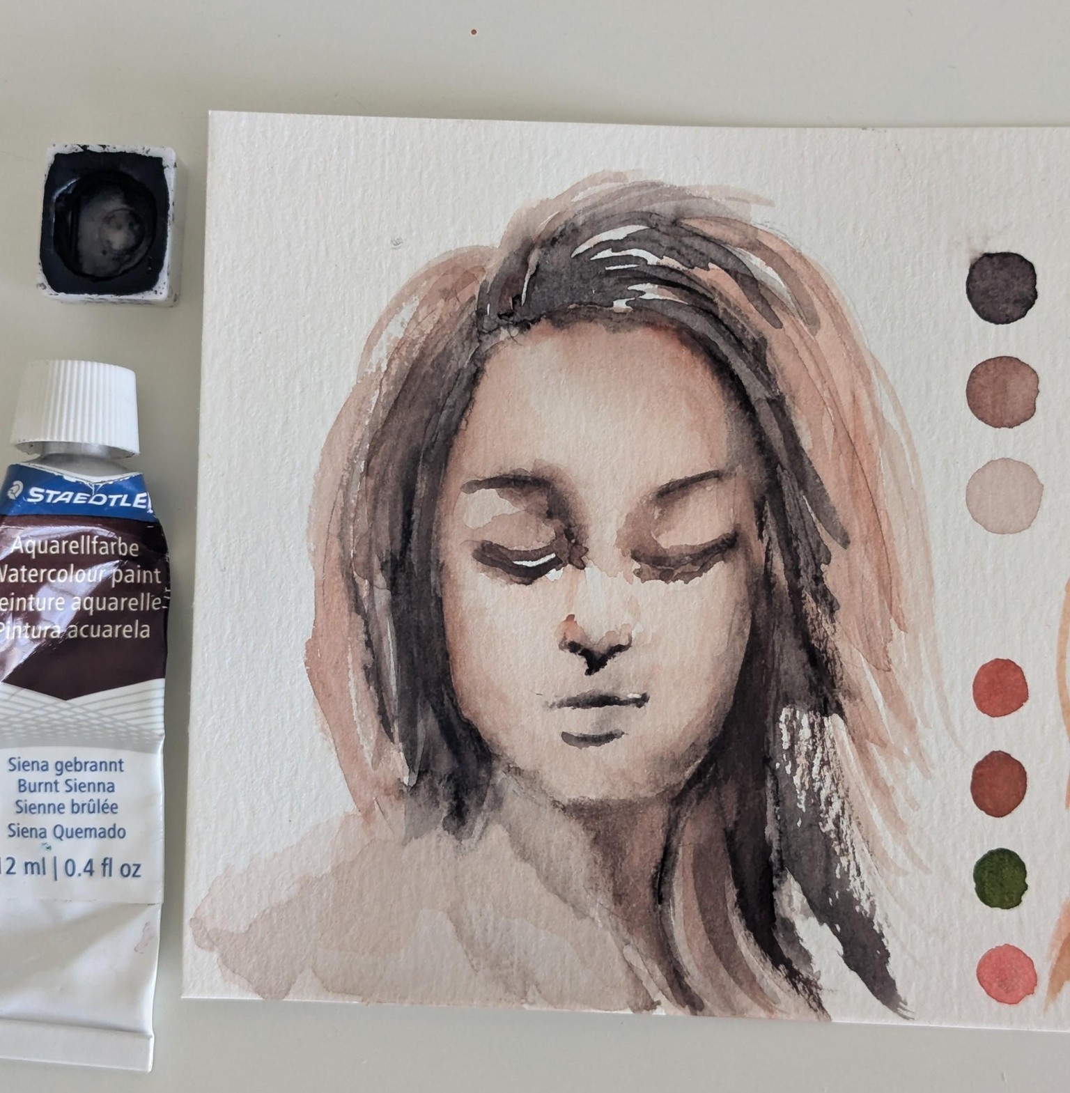 Watercolor Challenge: 7 Days of Mixing Skin Tones and Painting Loose Portraits - image 2 - student project