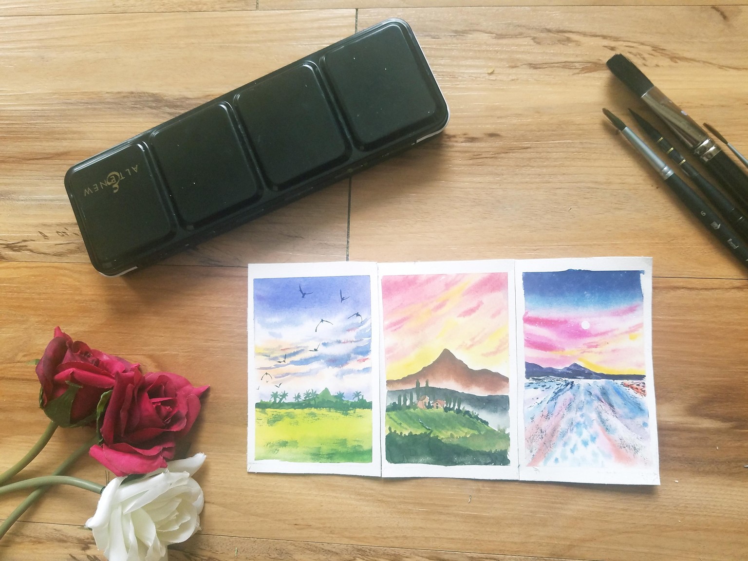 Relaxing Watercolor Sky Painting- Simple Expressive Pastel Sky Painting - image 2 - student project