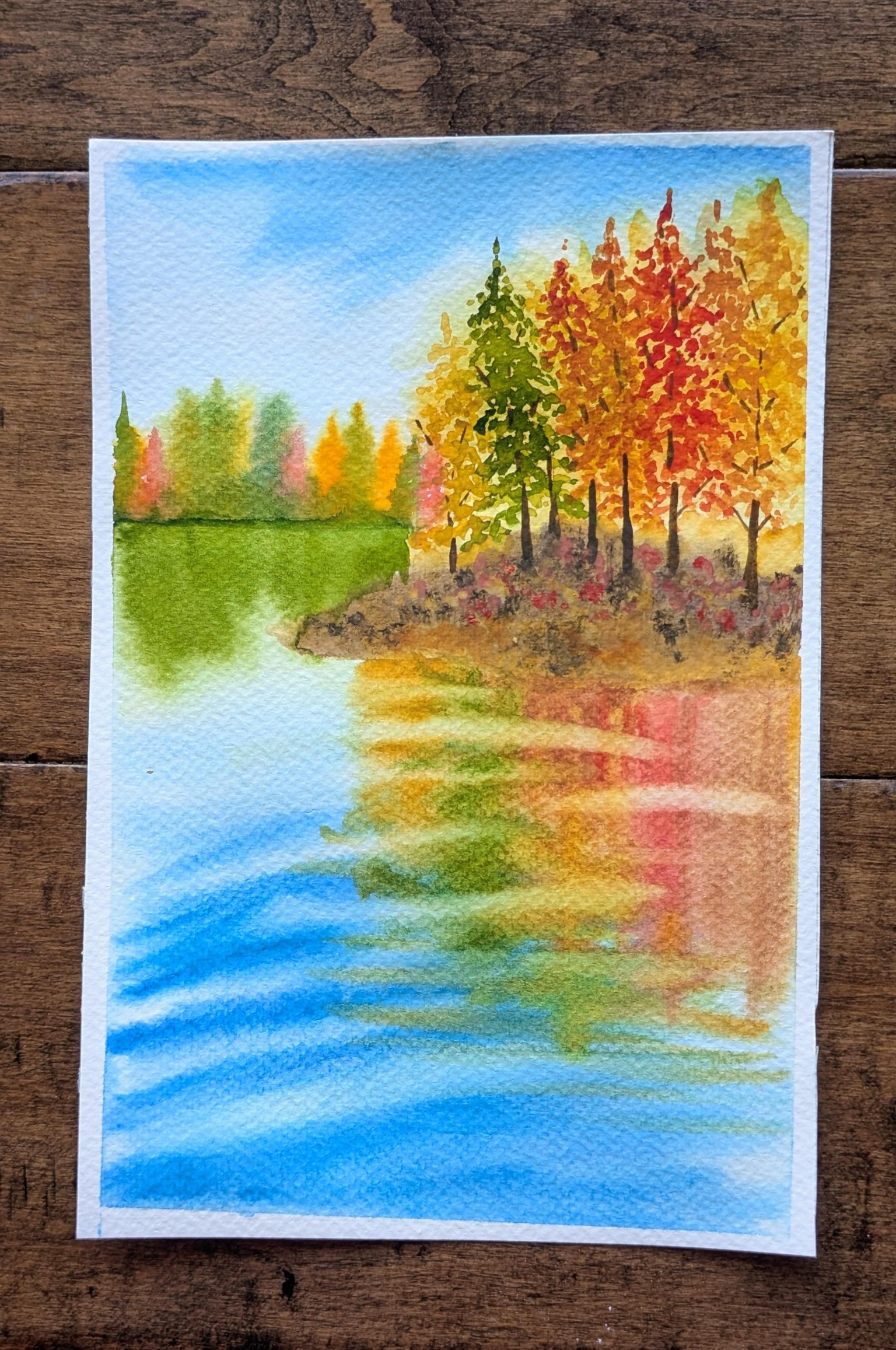 Autumn Reflections in Watercolour - Paint vibrant trees & reflections with ease - image 1 - student project