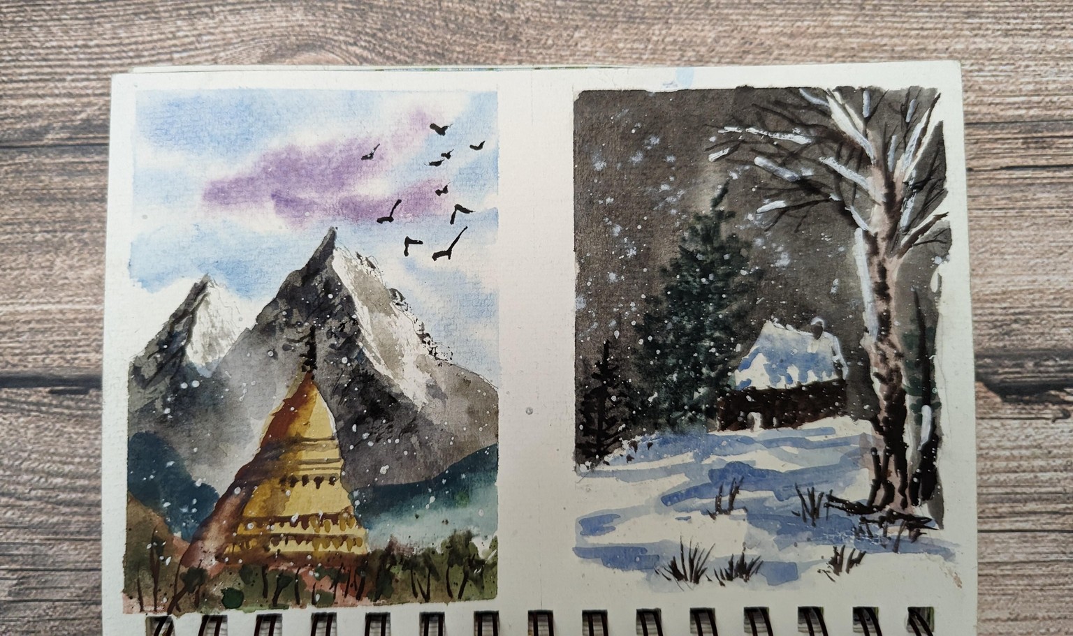Expressive Winter Landscapes - Watercolor Paintings - image 2 - student project