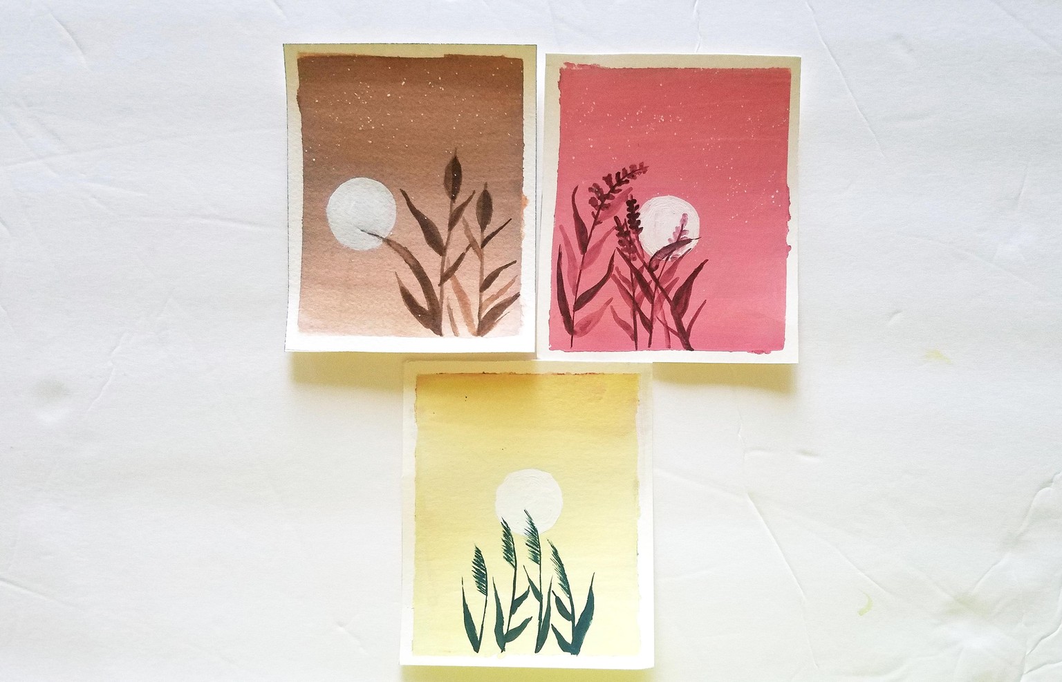 Minimalist abstract landscape - Beginner friendly watercolor Class - image 1 - student project
