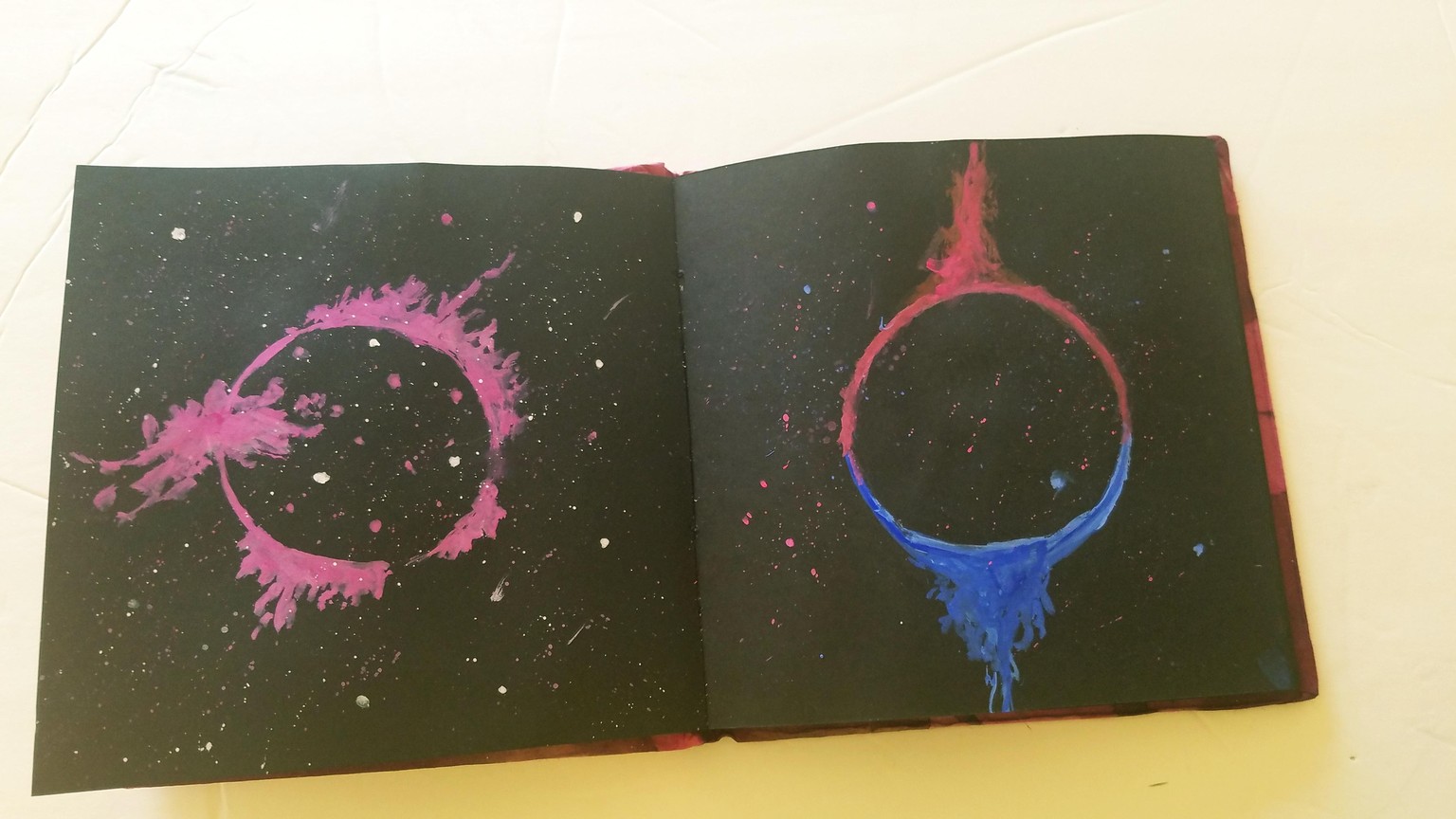 Cosmos : Moon, Sun & Eclipse - Easy Abstract Gouache Illustrations - image 4 - student project