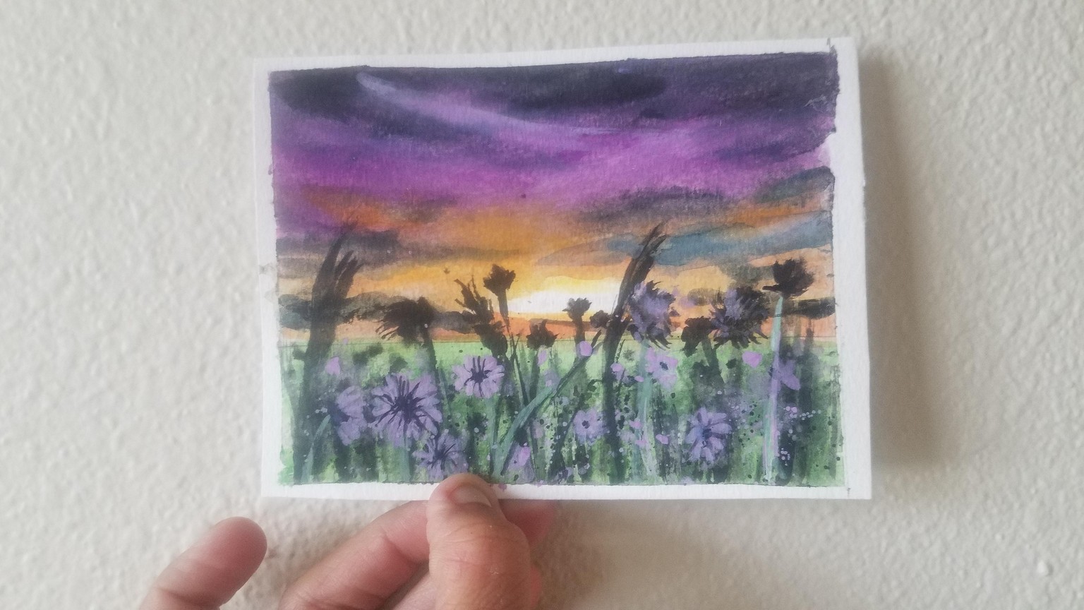 Watercolor Sunset Floral Field Landscapes-the Realistic Magic - image 2 - student project