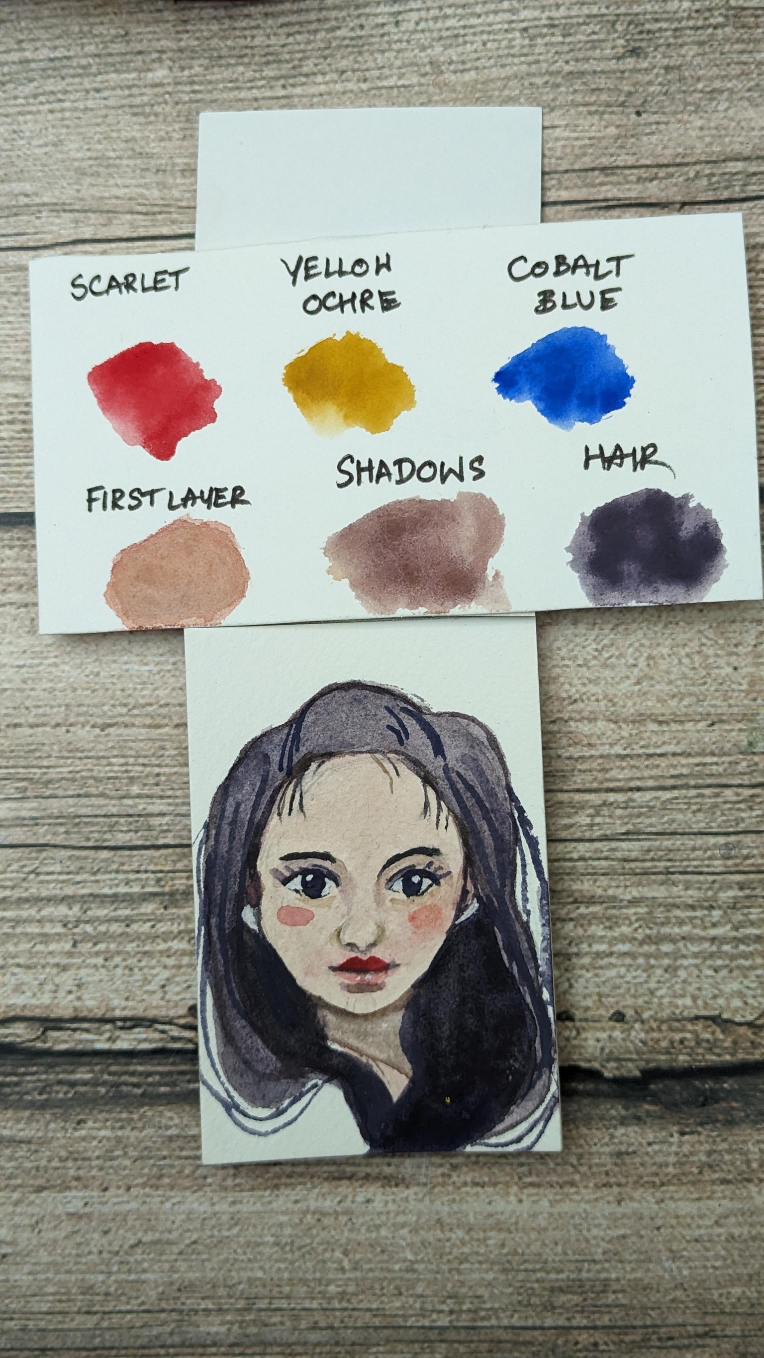 Watercolor Stylized Portrait - How to Mix Skin Tones Using 3 Colors - image 2 - student project