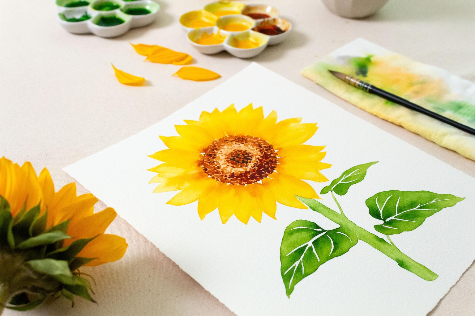 My Sunflower Watercolor Painting - image 1 - student project