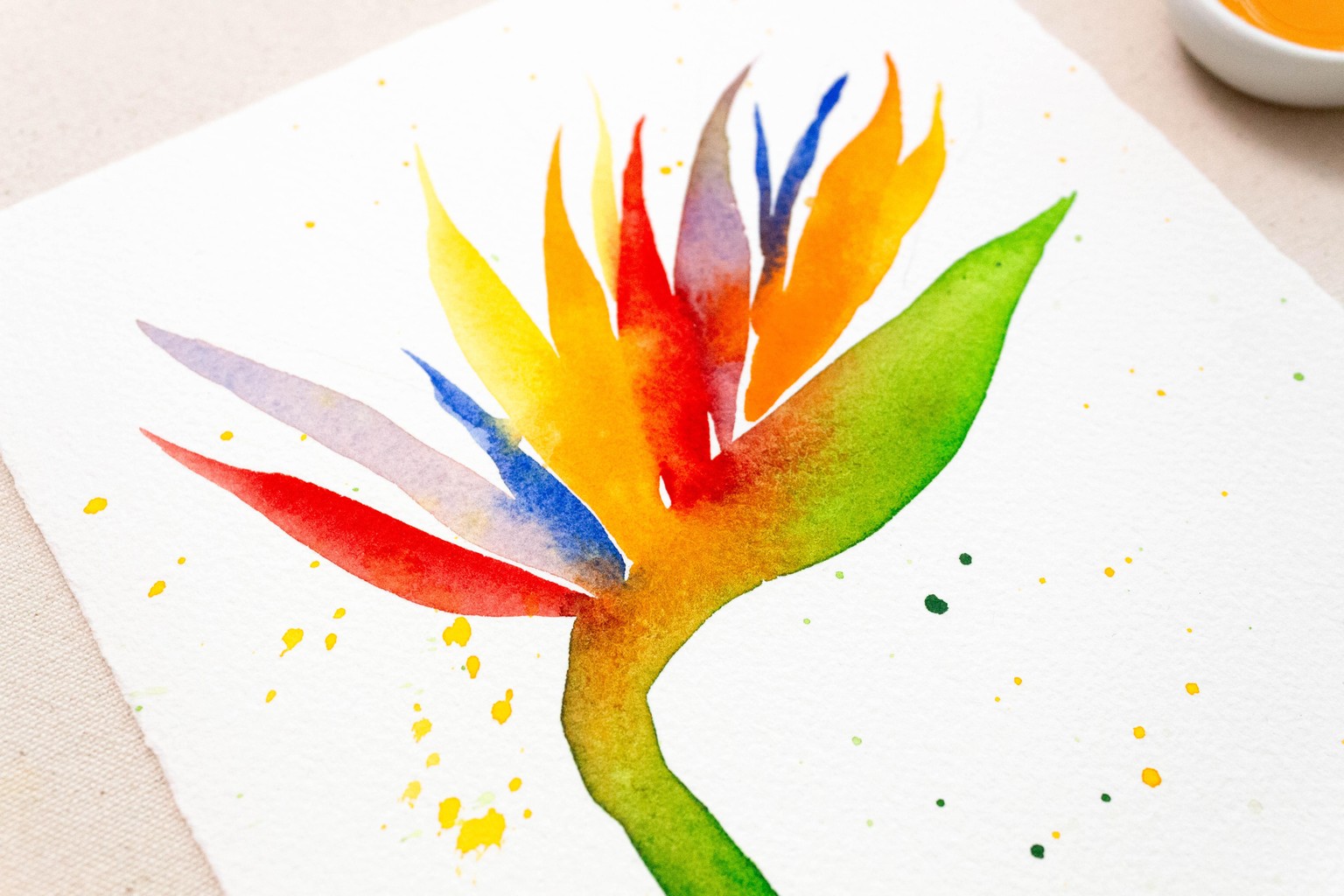 My Quick and Expressive Bird of Paradise Painting - image 2 - student project