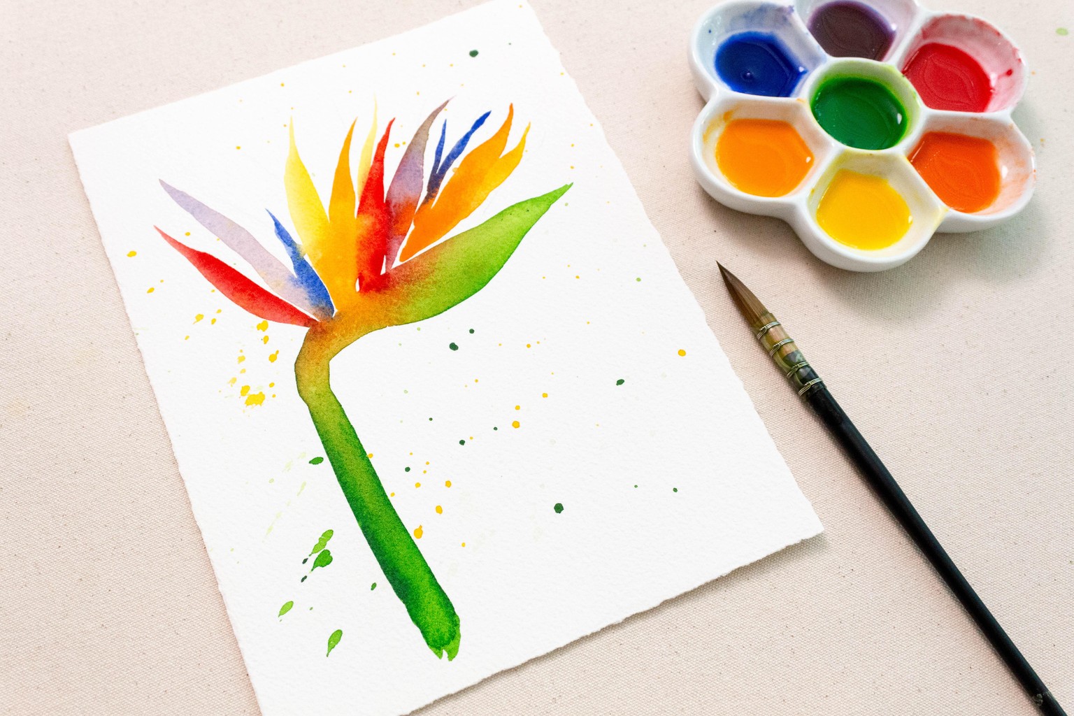 My Quick and Expressive Bird of Paradise Painting - image 1 - student project