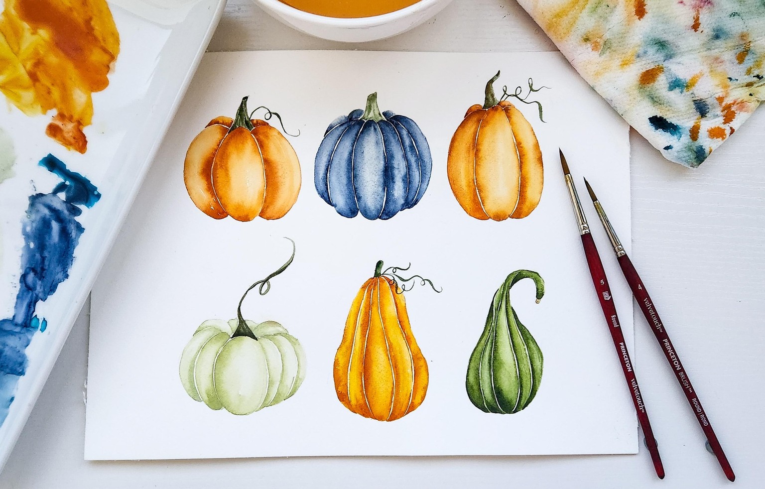 Watercolor Pumpkins & Gourds - image 1 - student project