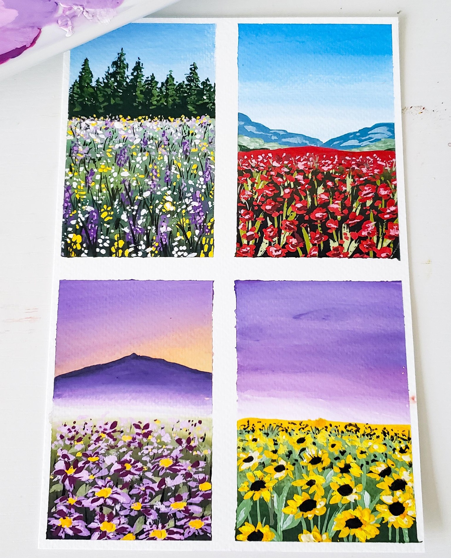 Gouache Flower Fields - image 1 - student project