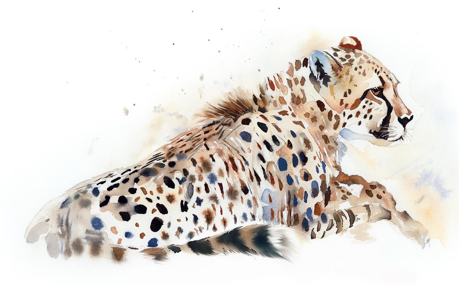 Expressive Watercolour Cheetah: Gesture, Light and Flow - image 1 - student project