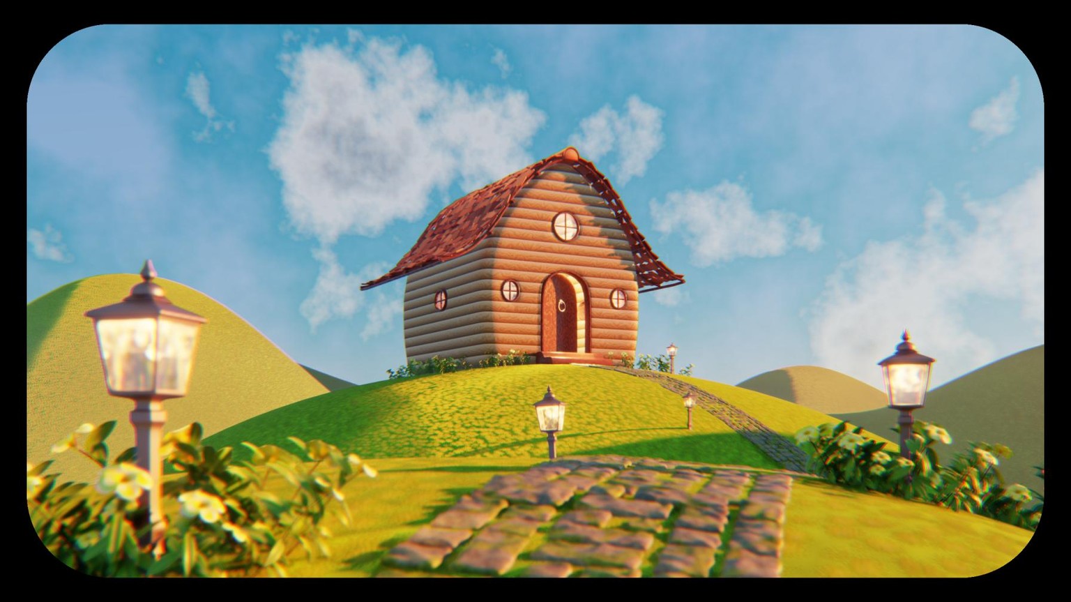 Stylized 3D Scene - Cabin - image 1 - student project