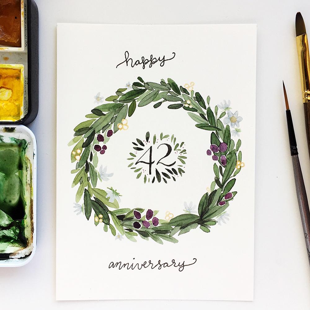 Illustrative style anniversary wreath - image 3 - student project