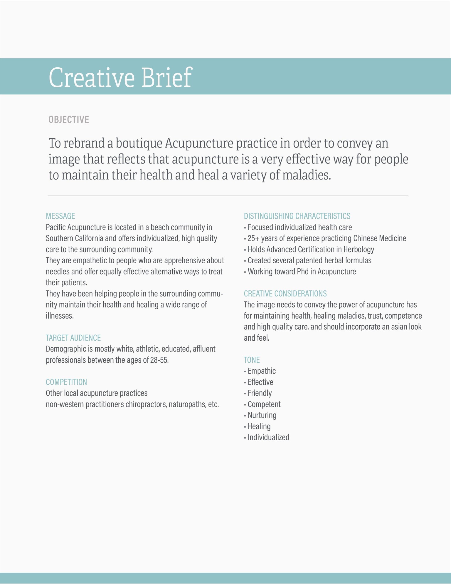 Creative Brief Pacific Acupuncture - image 1 - student project