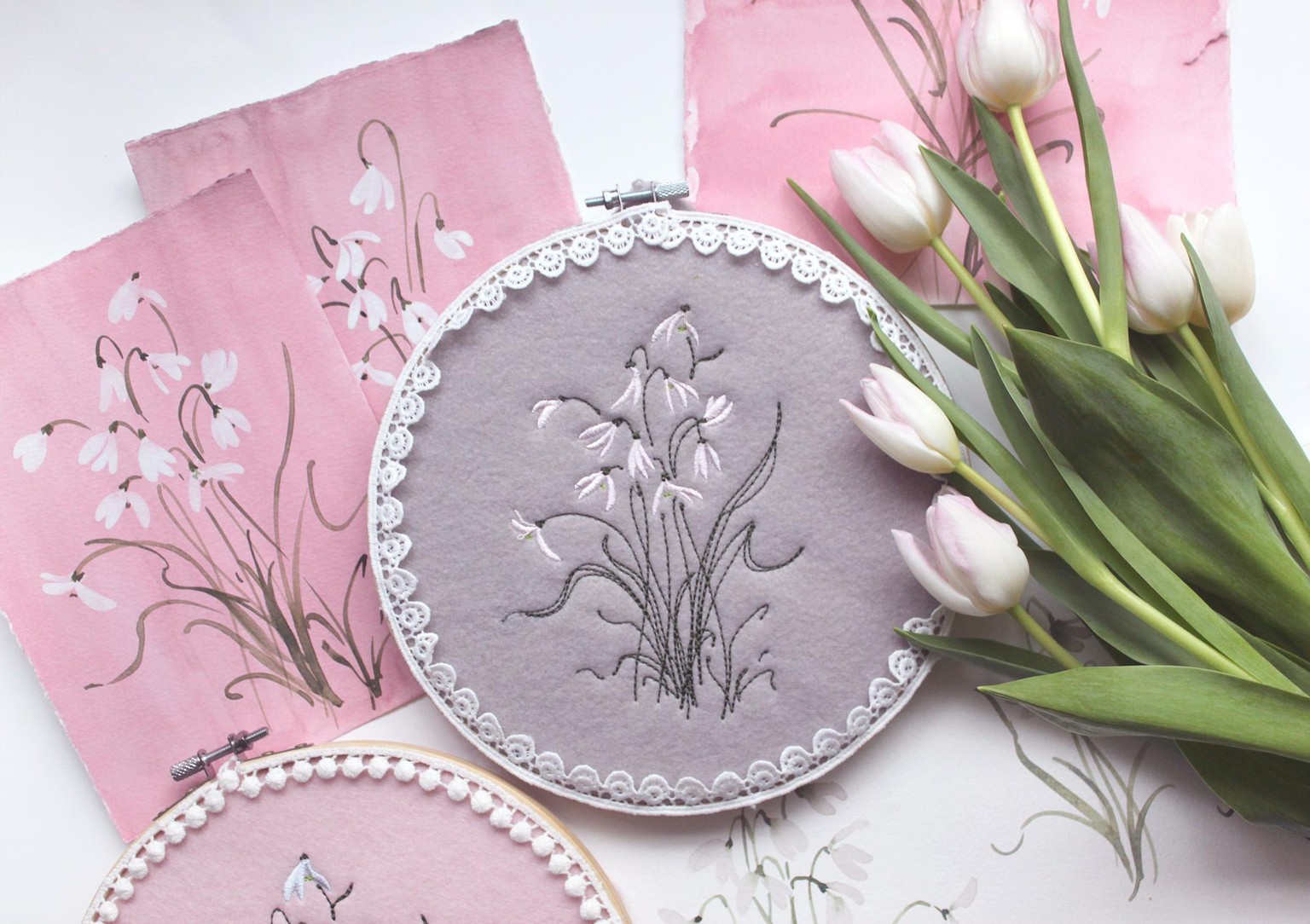 Loose Watercolor Snowdrops - image 4 - student project