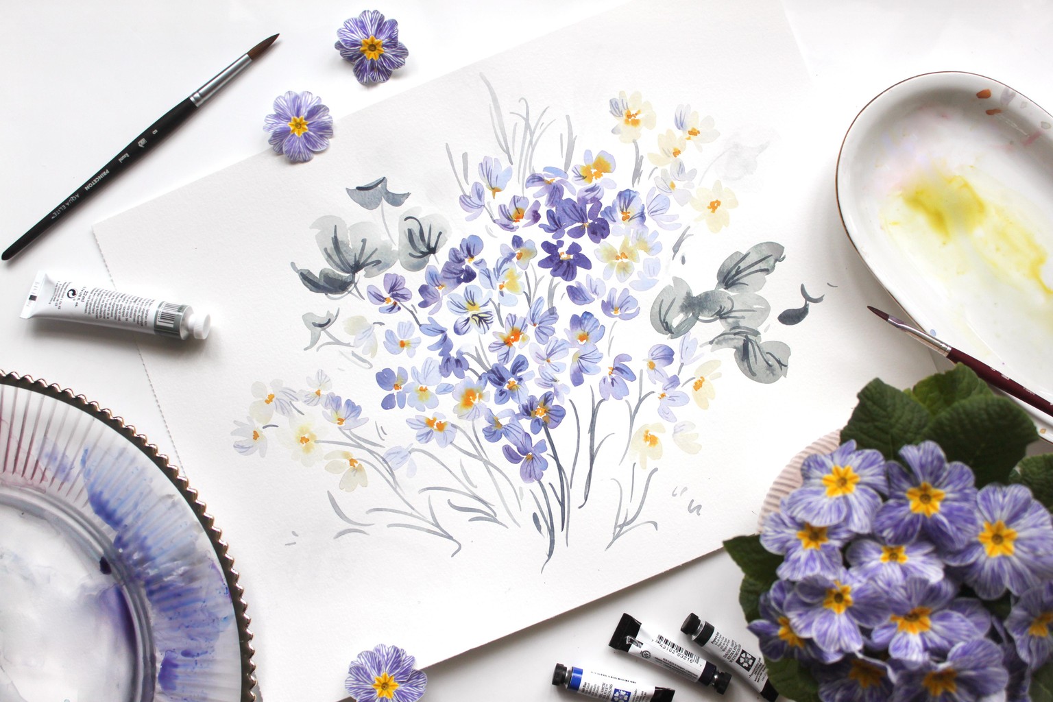 Loose Watercolor Primrose - image 1 - student project