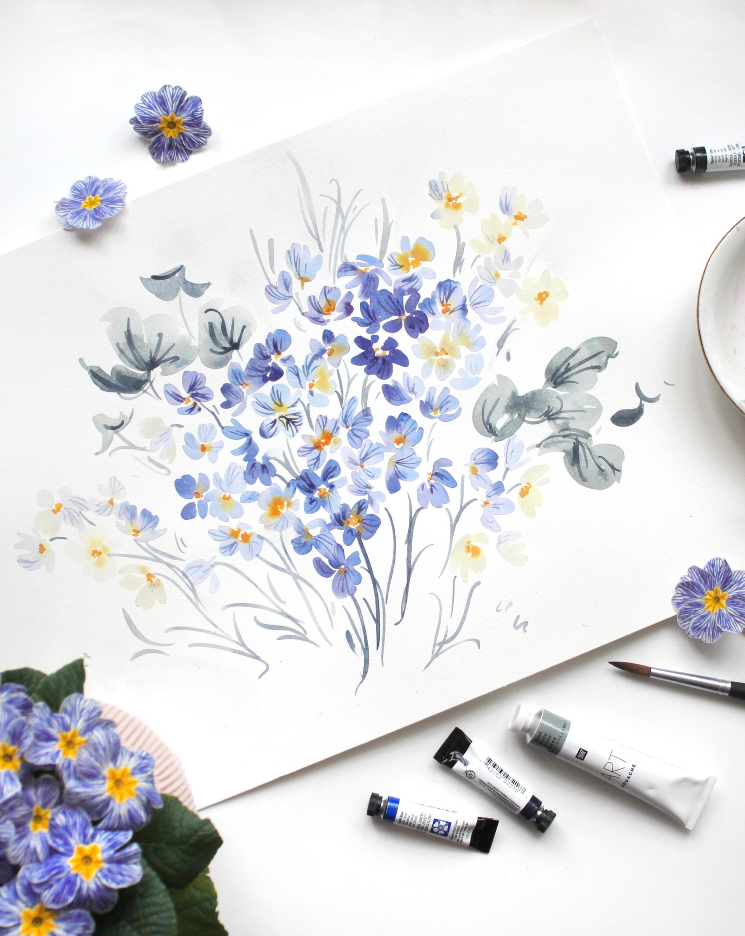 Loose Watercolor Primrose - image 6 - student project