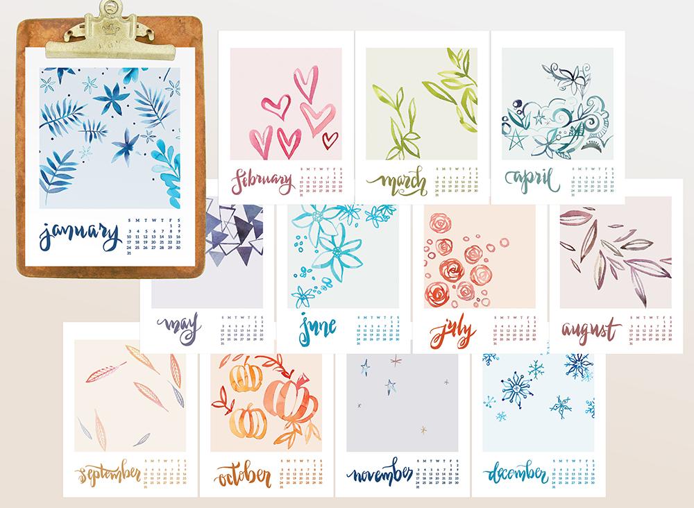 Simple Watercolor Calendar [Teacher's Sample Project] - image 1 - student project