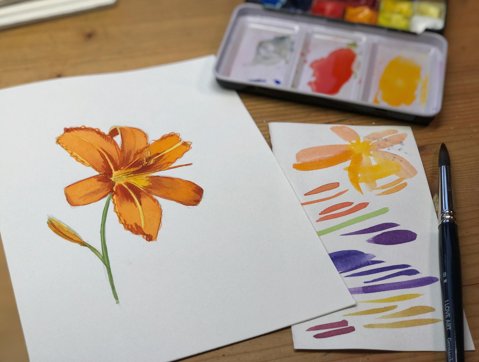 Loose but precise watercolor flowers - image 3 - student project