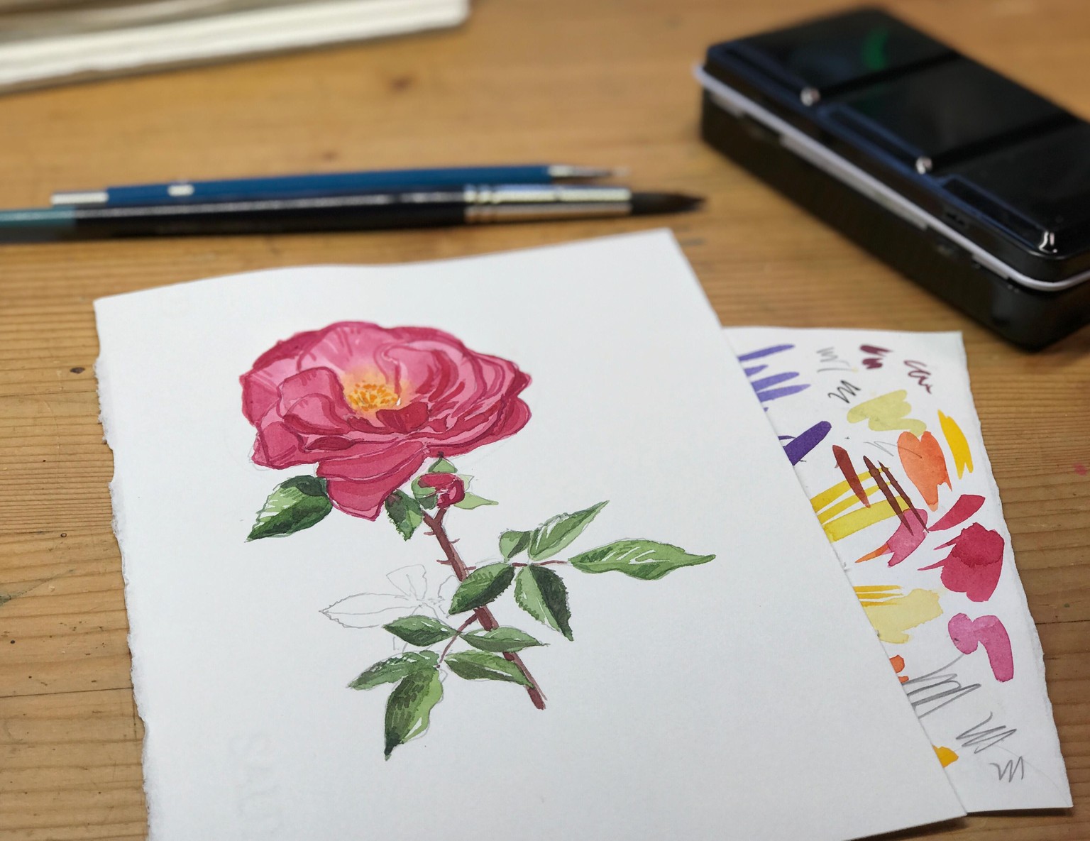 Loose but precise watercolor flowers - image 4 - student project