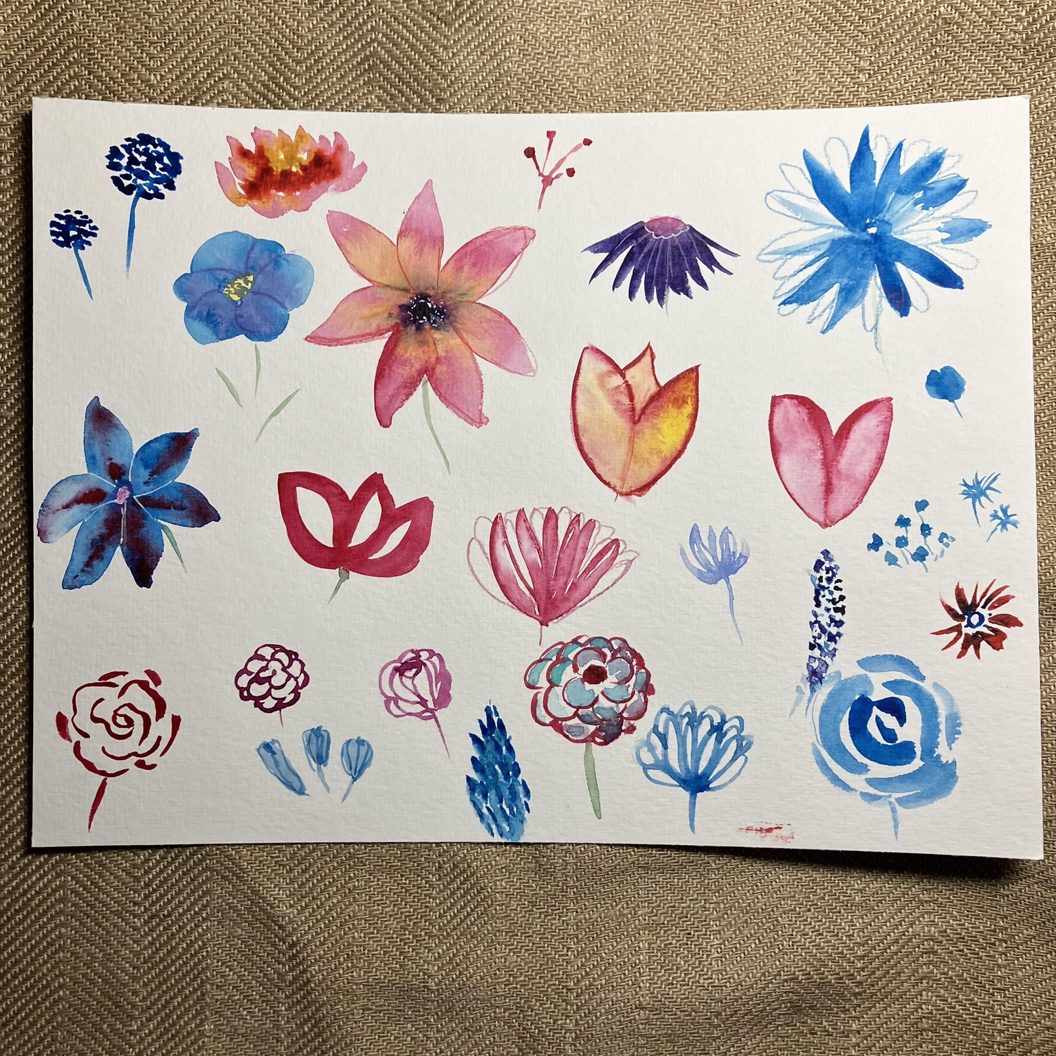 Whimsical Watercolor Flower Bouquets - image 1 - student project