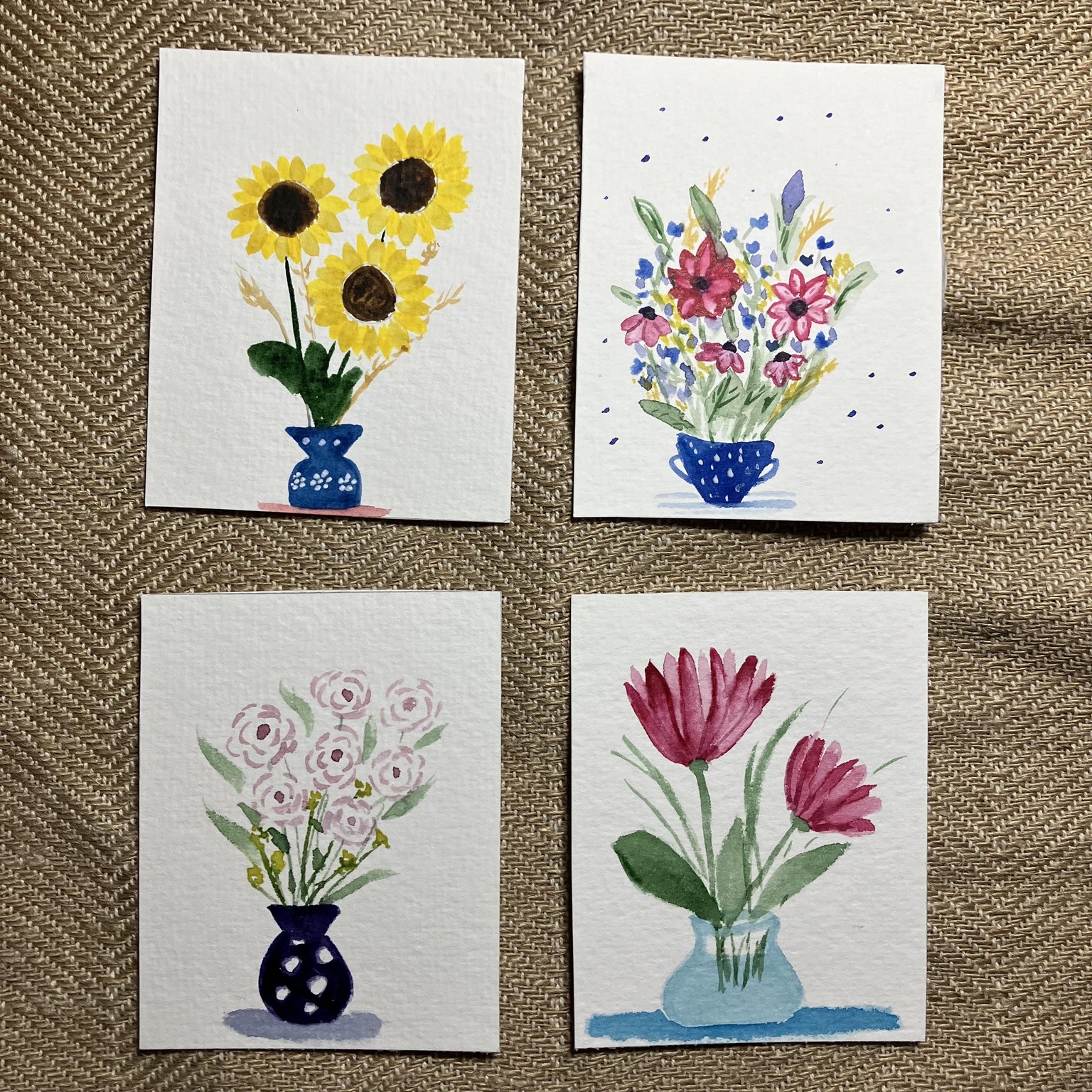 Whimsical Watercolor Flower Bouquets - image 5 - student project
