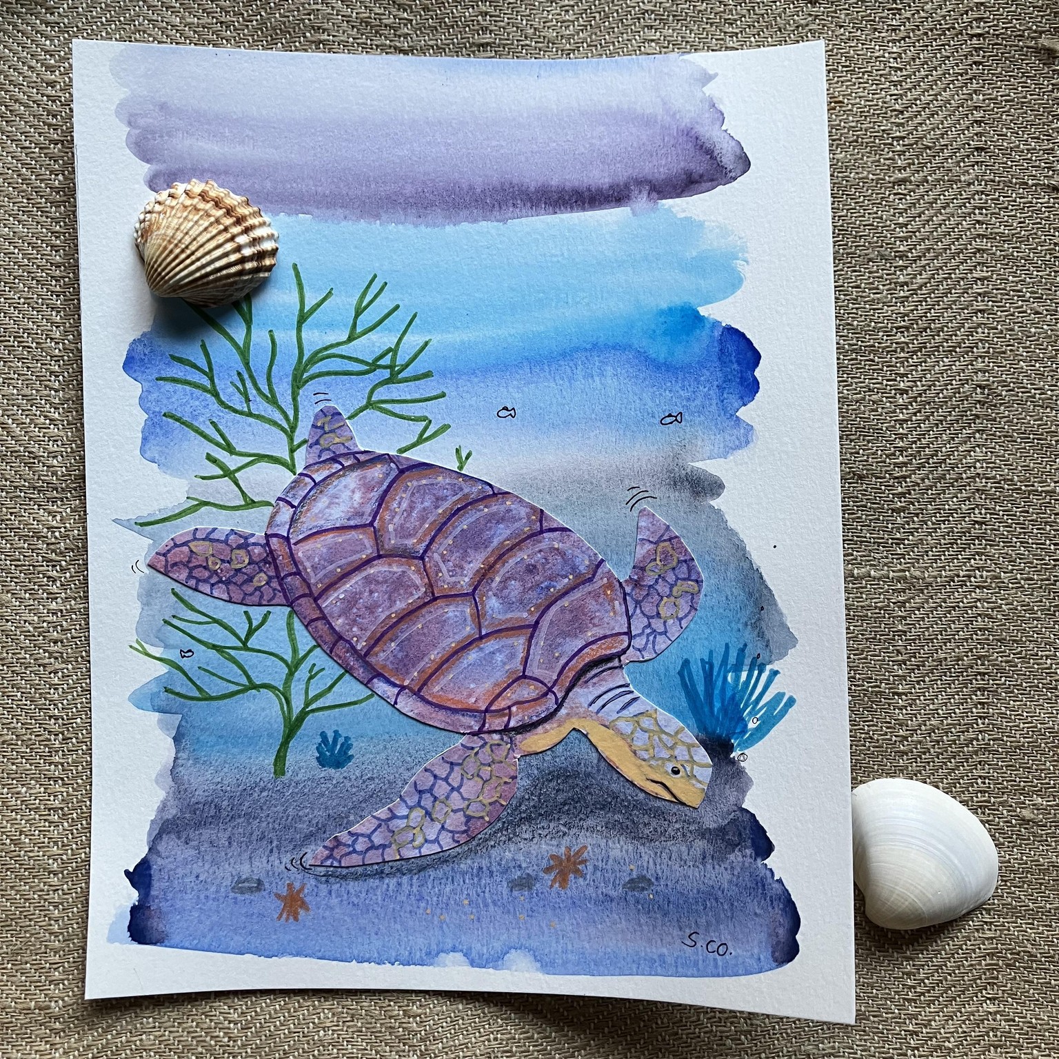 Watercolor Textures and Underwater Collage - image 3 - student project