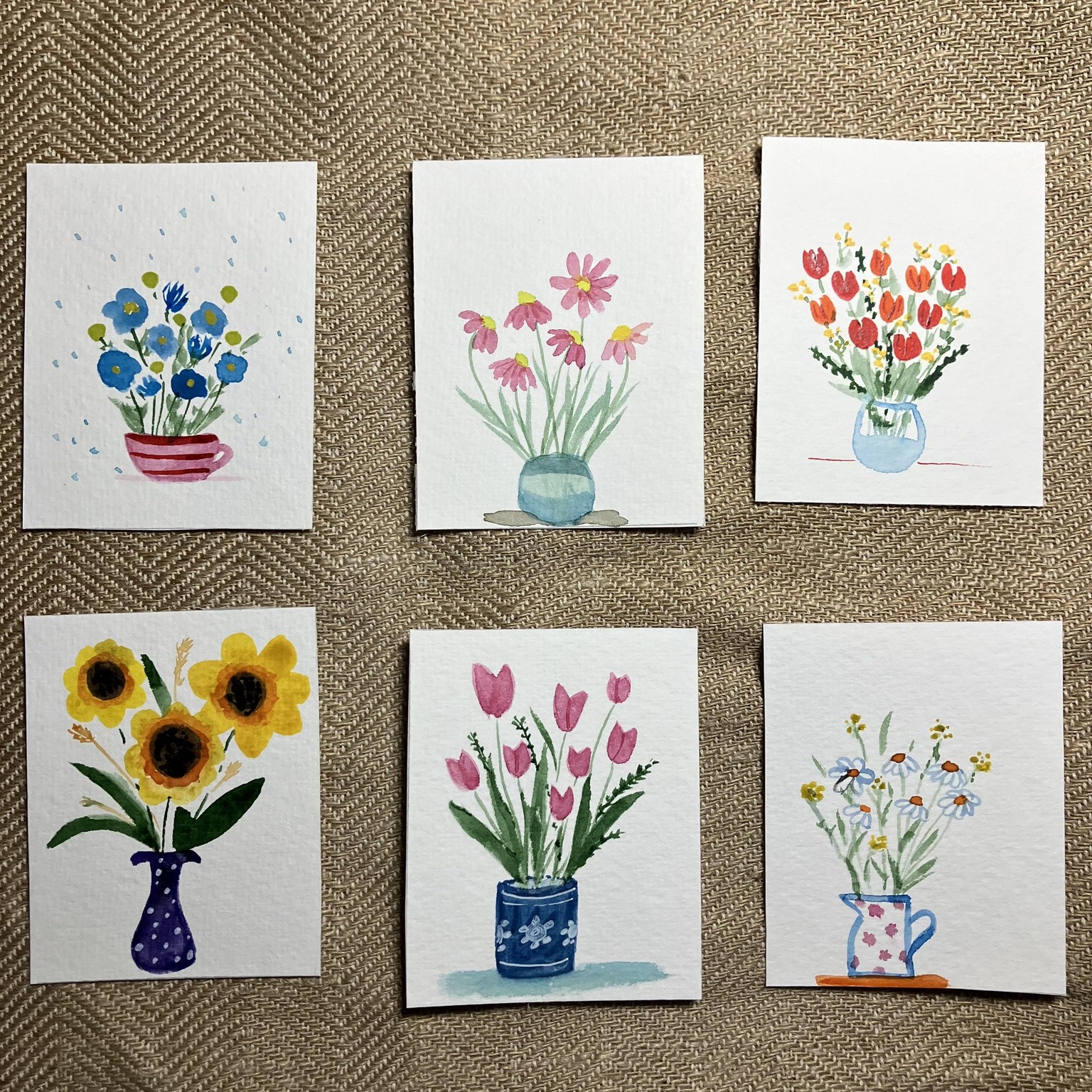 Whimsical Watercolor Flower Bouquets - image 3 - student project
