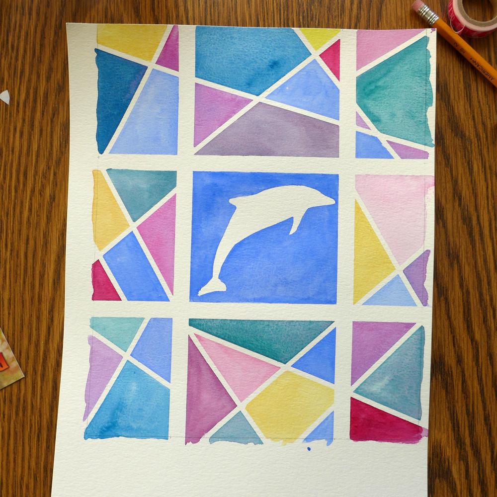 Watercolor with Washi Tape - image 2 - student project